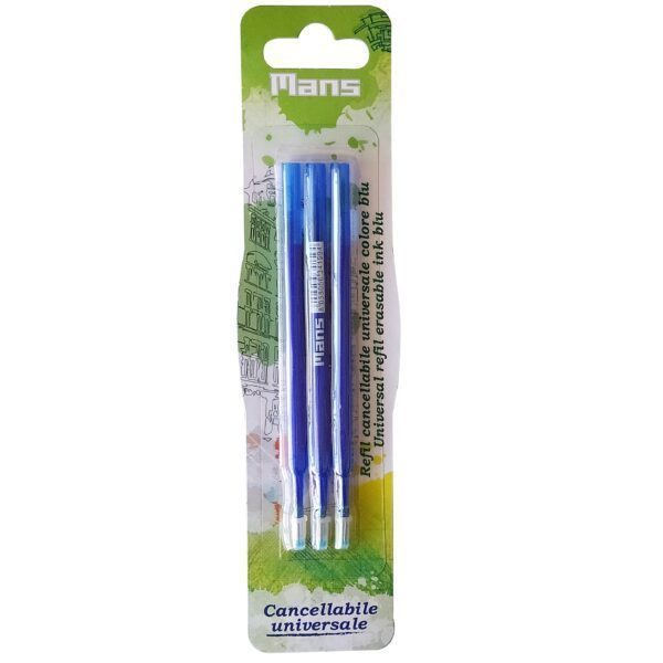 3 Refil di ricambio Cancellabili, compatibili con le migliori marche. Colore BLU