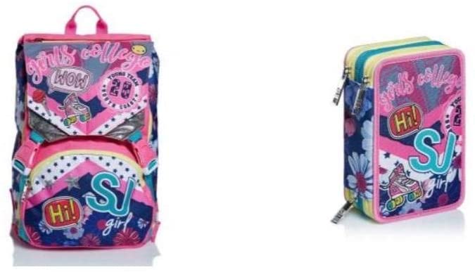 ZAINO + ASTUCCIO SJ GANG PINKY COLLEGE SCHOOLPACK