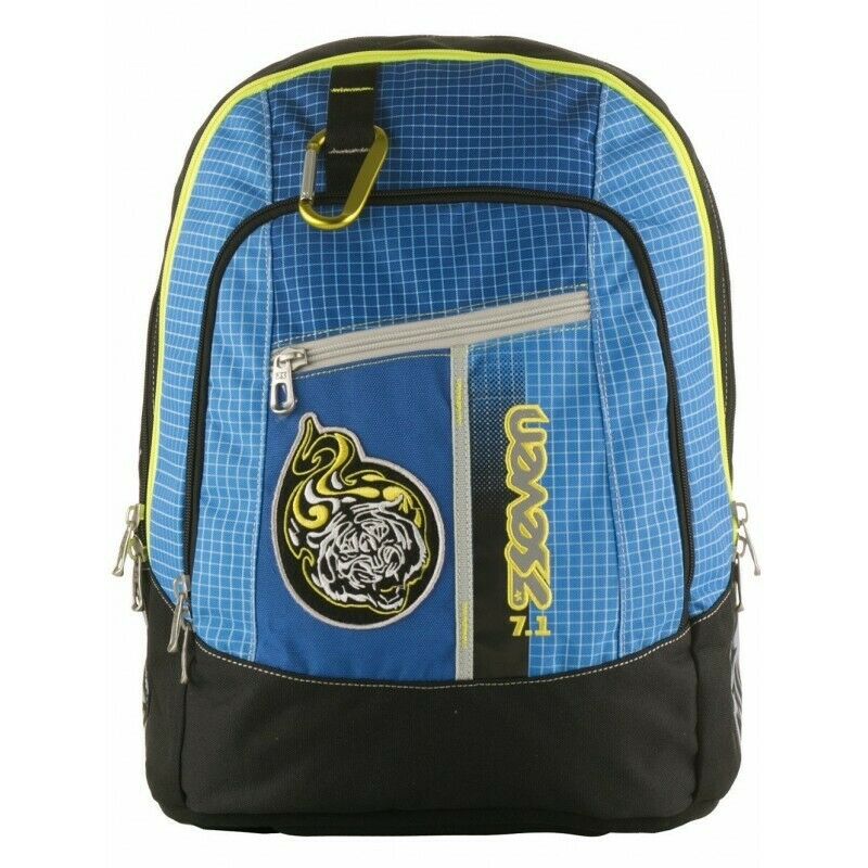 ZAINO SEVEN NEW ADVANCED TRIBAL BOY FANTASIA BLU TOPPA RICAMATA SCUOLA